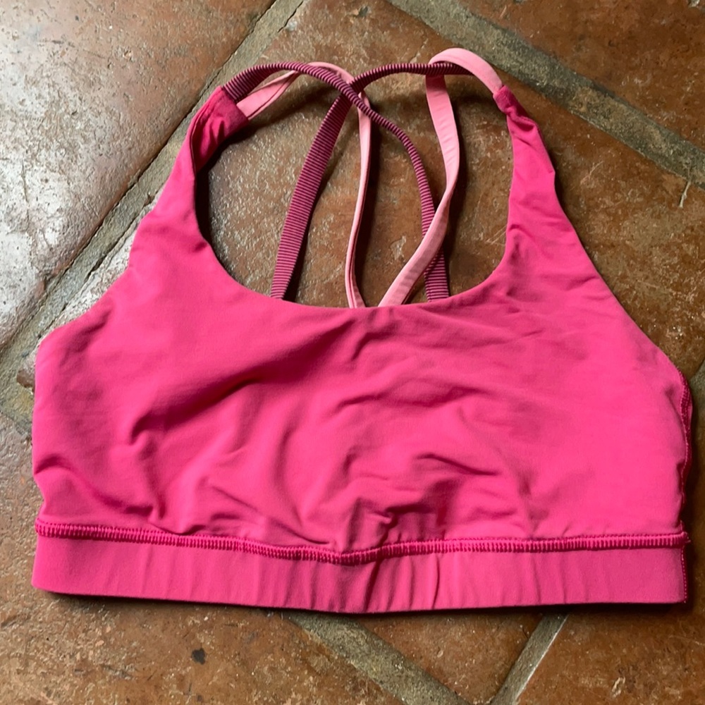Lululemon pink strappy Energy Sports bra